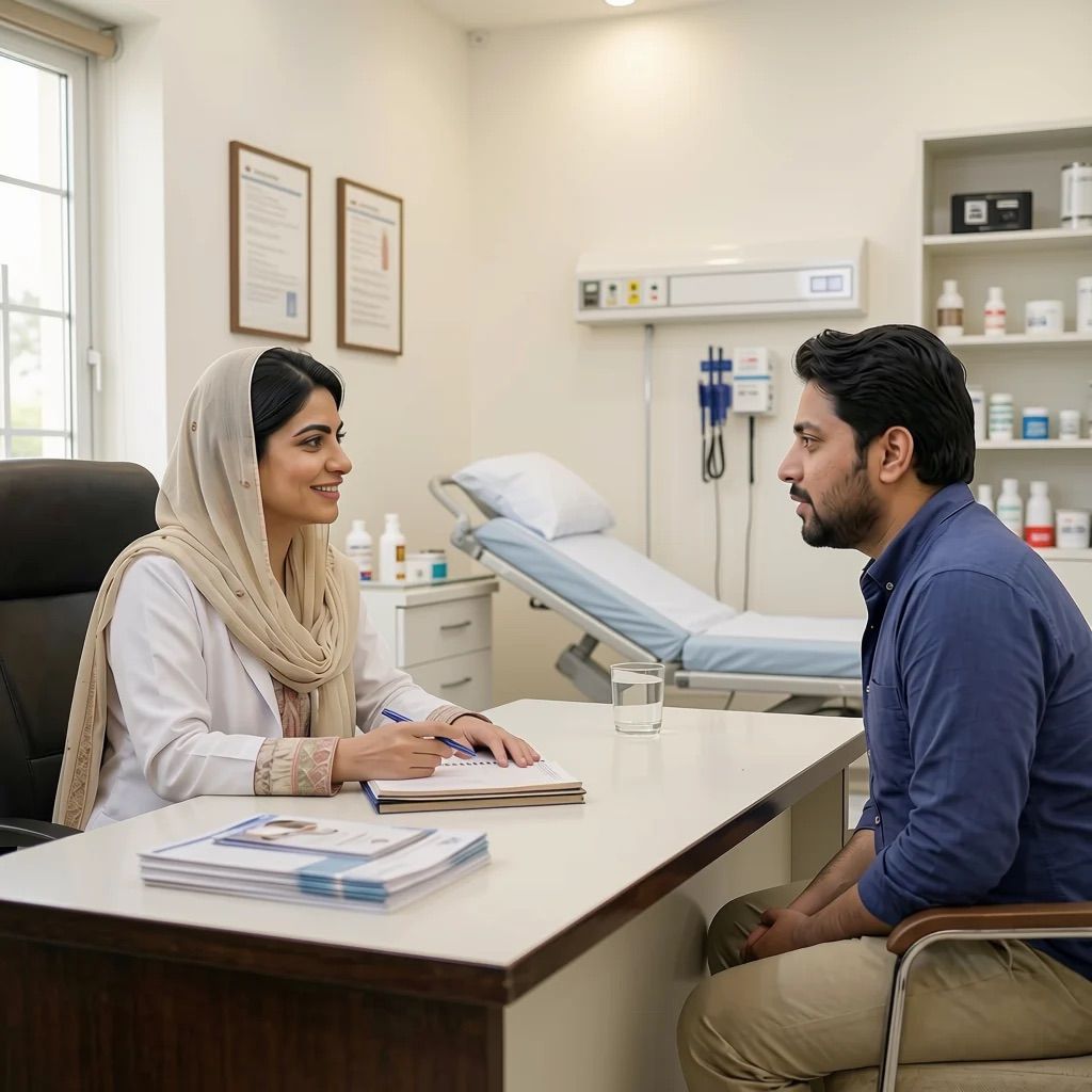 Nutritionist talking with a member during a consultation